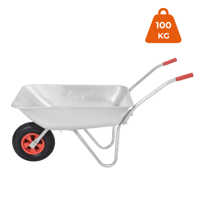 Samokolnica LARRY, pocinkana, maks. kapaciteta 80l/100kg, srebrna/črna