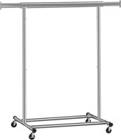 Stojalo za oblačila INEZ na kolesih, maks. 90kg, 83,5x45x160cm, srebrn