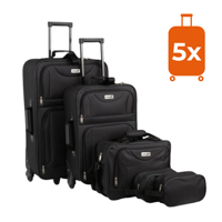Komplet potovalnih kovčkov TRAVEL, 5-delni, črn