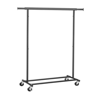 Stojalo za oblačila INEZ na kolesih, maks. 90kg, 83,5x45x160cm, črna