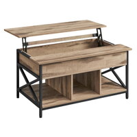 Po višini nastavljiva klubska mizica GASPAR, 60x100x(48–62)cm, camel rjava/črna