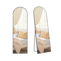 Zaobljeno ogledalo UMBRA, 160x50 cm, črna