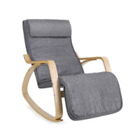 Gugalni stol, ležalnik SWING, nosilnost 150kg, 67x115x91cm, siva