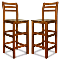 Barski stoli OSLO z naslonjali, 2 kosa, 40,5x36x110cm, naravno rjavo