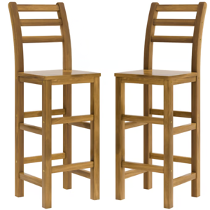 Barski stoli OSLO z naslonjali, 2 kosa, 40x36x110cm, naravno rjavo