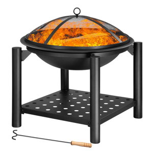Ognjišče s prostorom za drva FIRE, Ø55cm, črn