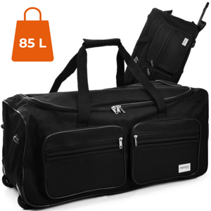 Potovalna torba na kolesih ROLL 85l, črna