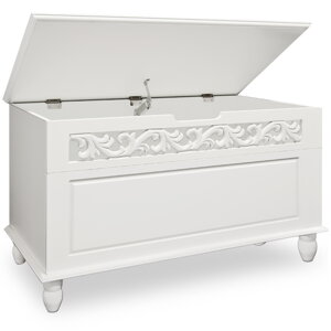 Lesena skrinja JERSEY, 80x40x48cm, bela