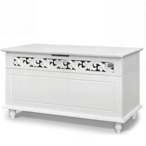 Lesena skrinja JERSEY, 80x40x48cm, bela