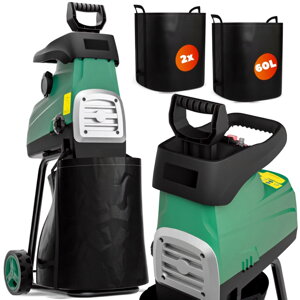Vrtni drobilnik DIOX + 2× 60 l vreča, 3100 W, črna/zelena