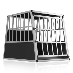 Transportni boks za psa BRUNO, 66x90x72cm, srebrn/črn