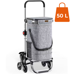 Nakupovalna torba na kolesih za stopnice COMFORT, 50l, siva