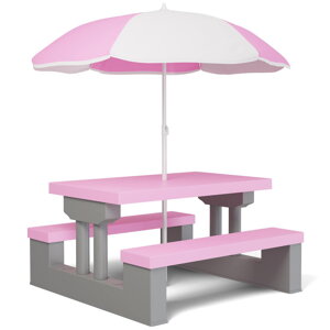 Otroški sedežni komplet s senčnikom JASMIN, 67x78,5x42,5cm, roza/siva