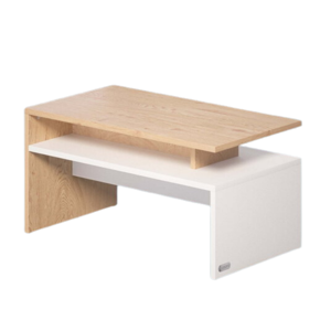 Klubska mizica SACRAMENTO, 95x55x50cm, bela/rjava