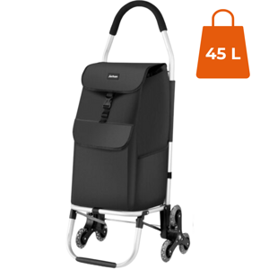 Nakupovalna torba Shopper na kolesih za stopnice, 45l, 101x45x39, črna