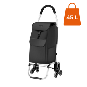 Nakupovalna torba Shopper na kolesih za stopnice, 45l, 101x45x39, črna