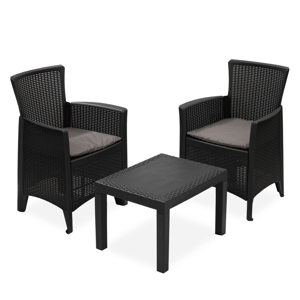 Vrtna garnitura FOREST, 3-delna, antracit