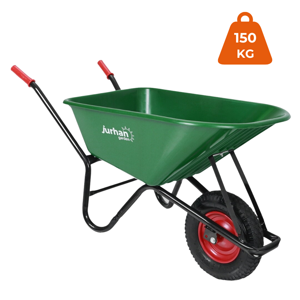 Samokolnica GREG s plastično posodo, max. kapaciteta 100 l/150 kg, zelena/črna