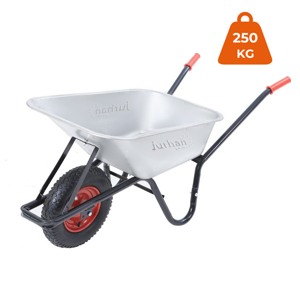 Samokolnica BARRY, pocinkana, maks. kapaciteta 100l/250kg, srebrna/črna