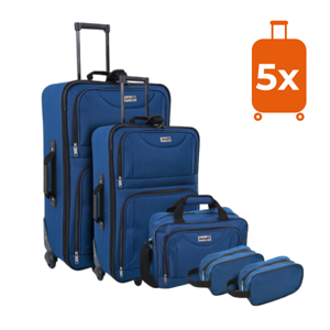 Komplet potovalnih kovčkov TRAVEL, 5-delni, temno moder