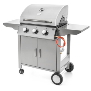 Plinski žar OKLAHOMA BBQ, 3 gorilniki, z redukcijskim ventilom, srebrna