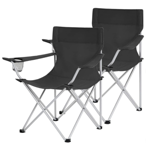 Kamping stoli ROVER, set 2 kos, črna