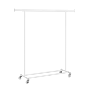 Stojalo za oblačila INEZ na kolesih, maks. 90kg, 83,5x45x160cm, bela