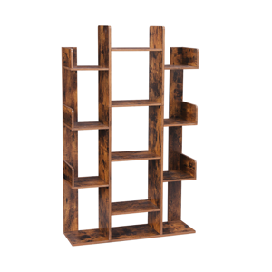 Polica/Regal za knjige ODIN v industrijskem slogu, 86x25x140 cm, rjava