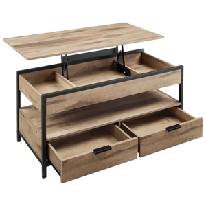 Po višini nastavljiva klubska mizica GASPAR, 50x100x(48–63)cm, camel rjava/črna
