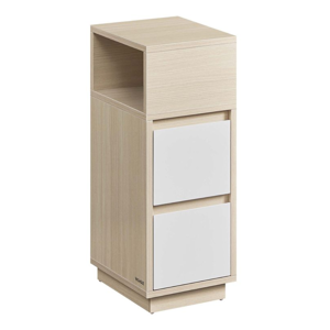 Nočna omarica ROBIN, 30x25x65cm, bela/bež