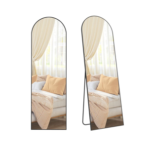 Zaobljeno ogledalo UMBRA, 160x50 cm, črna