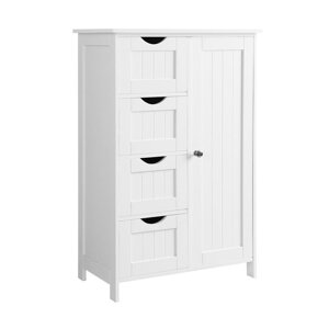 Kopalniška omarica s 4 predali in polico PAULA, 55x30x81cm, bela