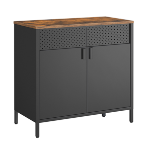 Kovinska omarica za shranjevanje BRIX, 76x80x40cm, črna/rjava