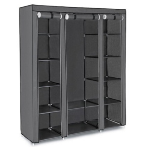 Prenosna tekstilna omara, garderobna omara CLOSET, 150×175×45cm, siva