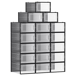 Organizér na topánky MARI, 18boxov, čierna/priesvitná
