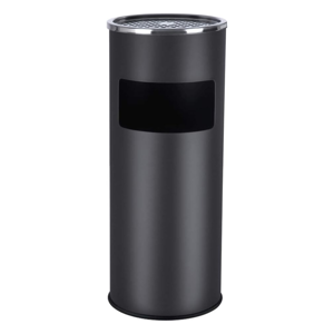 Stoječi pepelnik z košem za odpadke SMOKE, 60,5x24,5 cm, črna