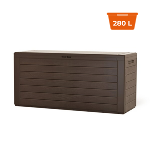 Škatla za shranjevanje WOODEBOX, 280l, 120x46x57cm, temno rjava
