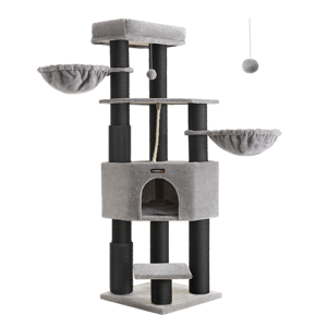 Mačje drevo ONYX, 50x50x160cm, siva/črna