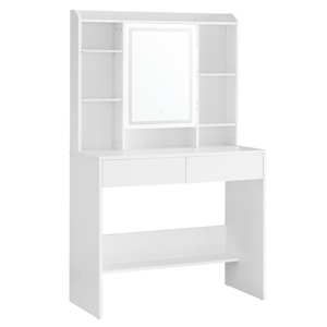 Toaletna mizica ANGELA z osvetlitvijo, 40x90x144,7cm, bela