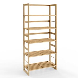 Leseni regal s policami ÖLAND, 58x27x136cm, 5 polic, rjav