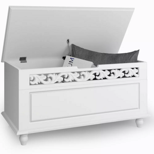 Lesena skrinja JERSEY, 80x40x48cm, bela