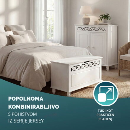 Komoda JERSEY, 76x65x35cm, bela