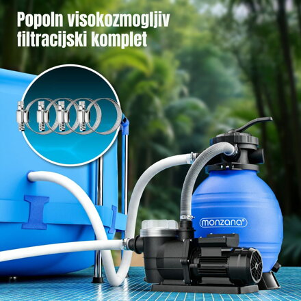 Peščena filtracija za bazen AQUA, 9600 l/h, modra