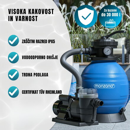 Peščena filtracija za bazen AQUA, 9600 l/h, modra