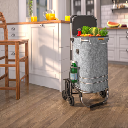 Nakupovalna torba na kolesih za stopnice COMFORT, 50l, siva