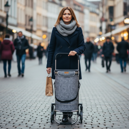 Nakupovalna torba na kolesih za stopnice COMFORT, 50l, siva