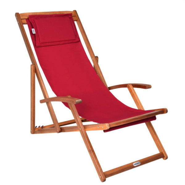 Vrtni ležalnik SIENA, 65x87x102cm, rdeč