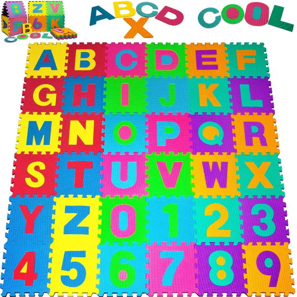 Penasta podloga za otroke PUZZLE, 86 kosov, večbarvna