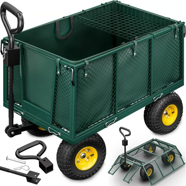 Transportni voziček HECTOR, max. 550 kg, 110x75x52 cm, zelen