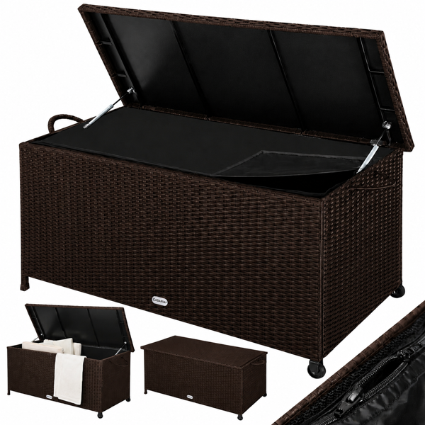 Poliratan škatla za shranjevanje RICCO, 270L, 117x53x60cm, temno rjava